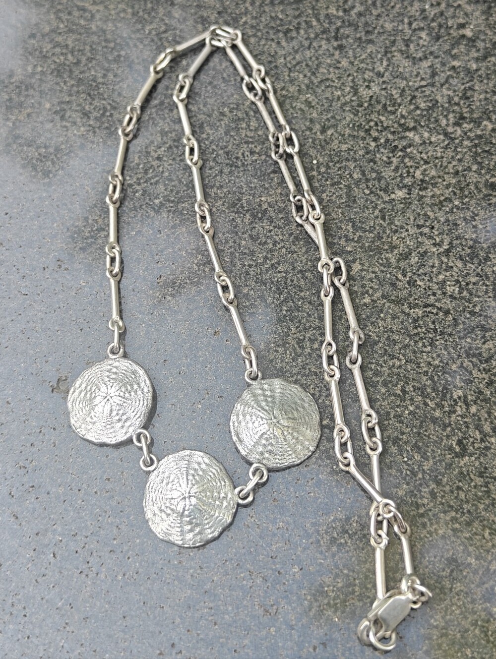 Vintage MCM Silver Necklace Signed
